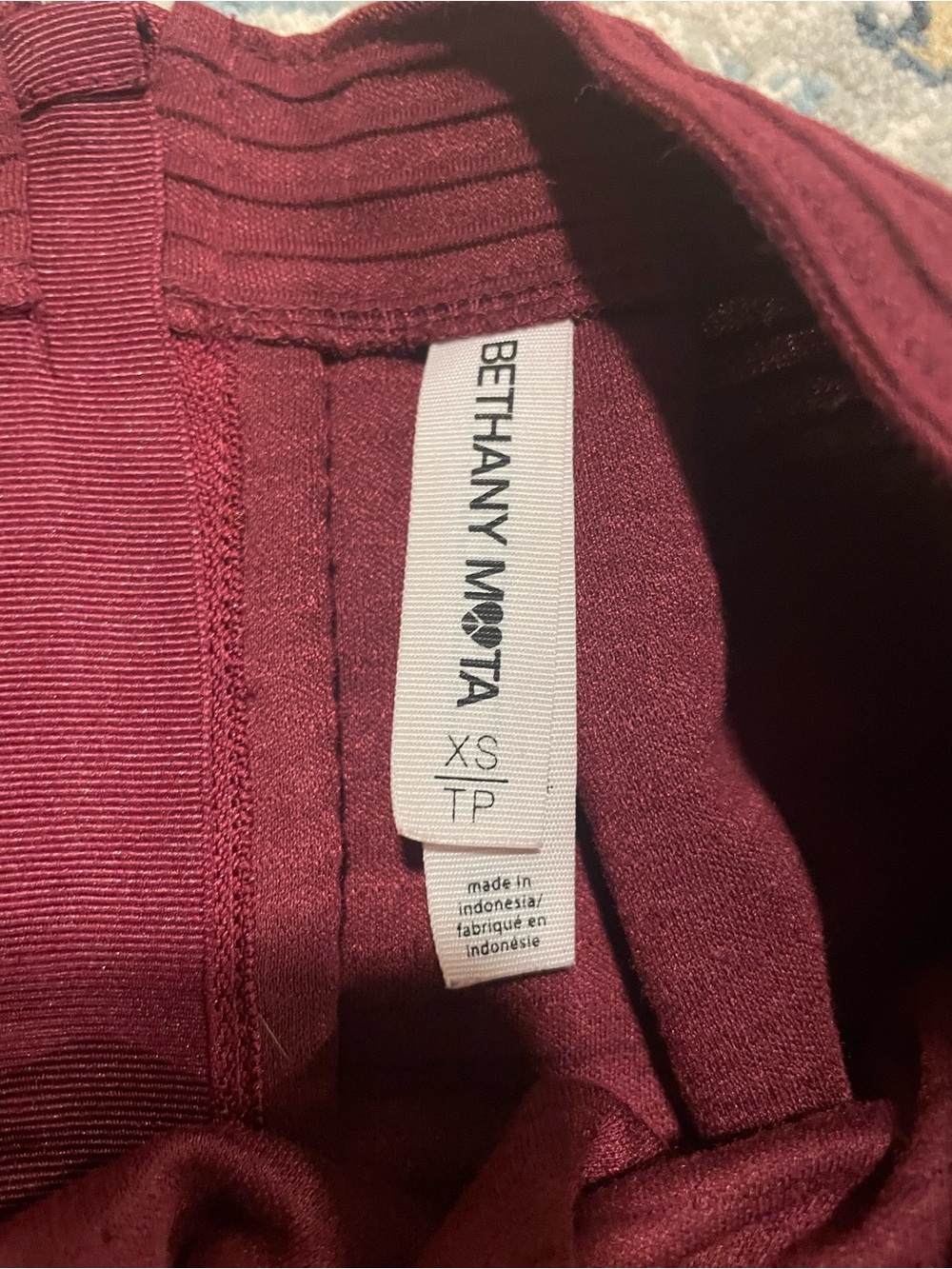 Bethany Mota Wine Ribbed Skater Skirt - Picture 2 of 2